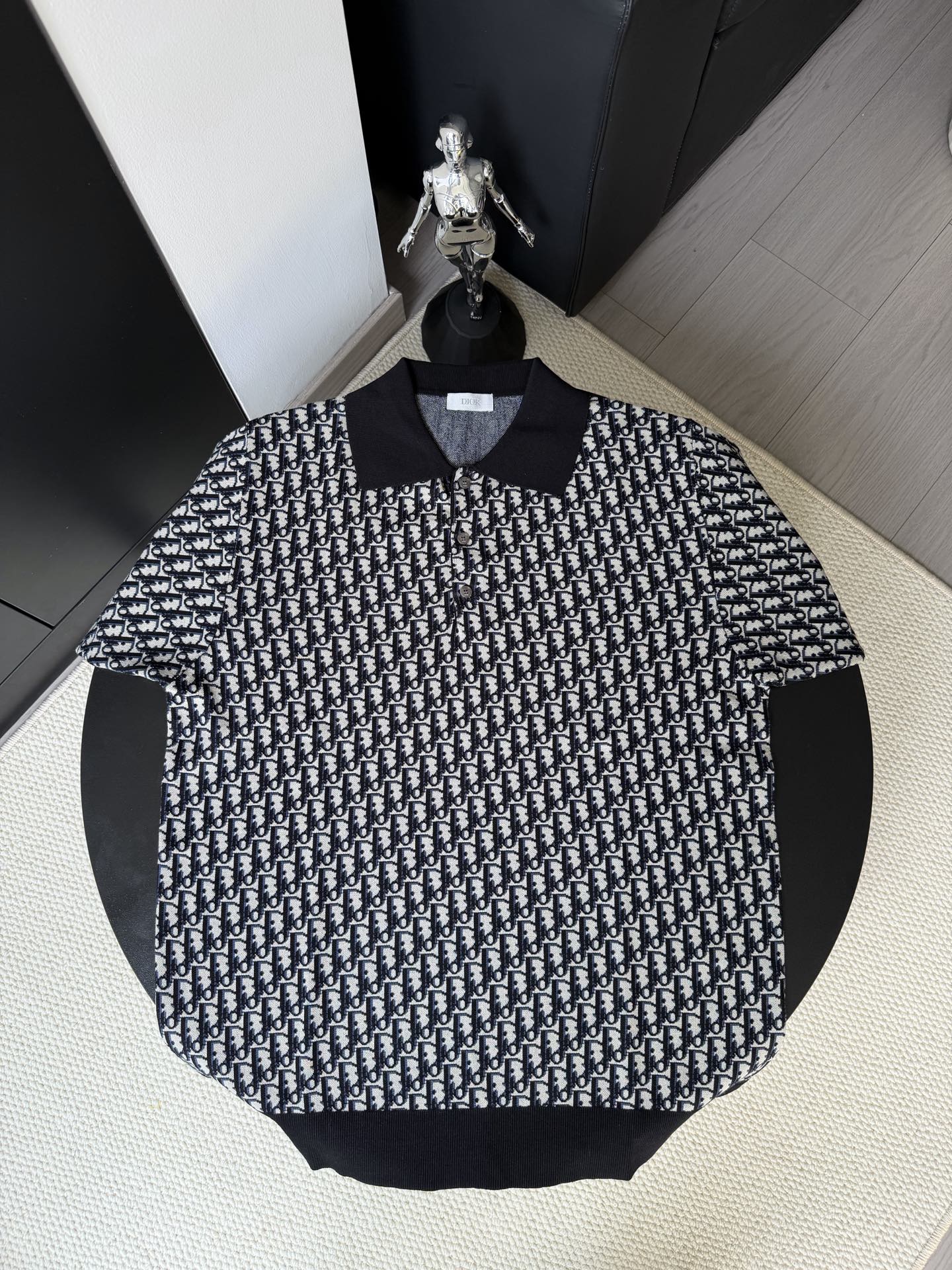 Dior Dior/迪奥 24ss 新款满印CD提花毛织Polo衫短袖t