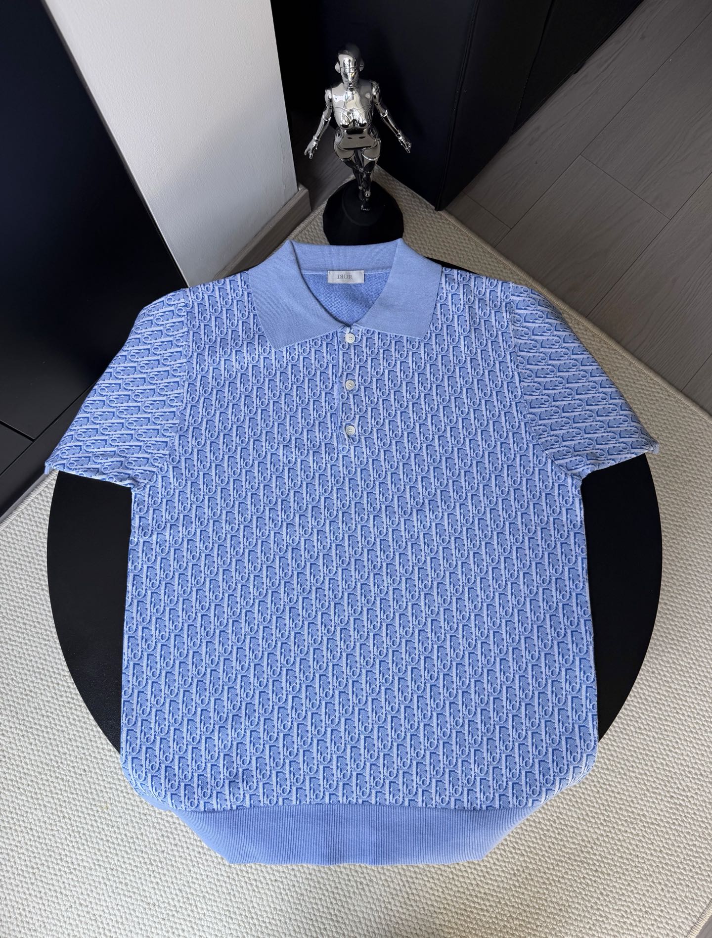 Dior Dior/迪奥 24ss 新款满印CD提花毛织Polo衫短袖t
