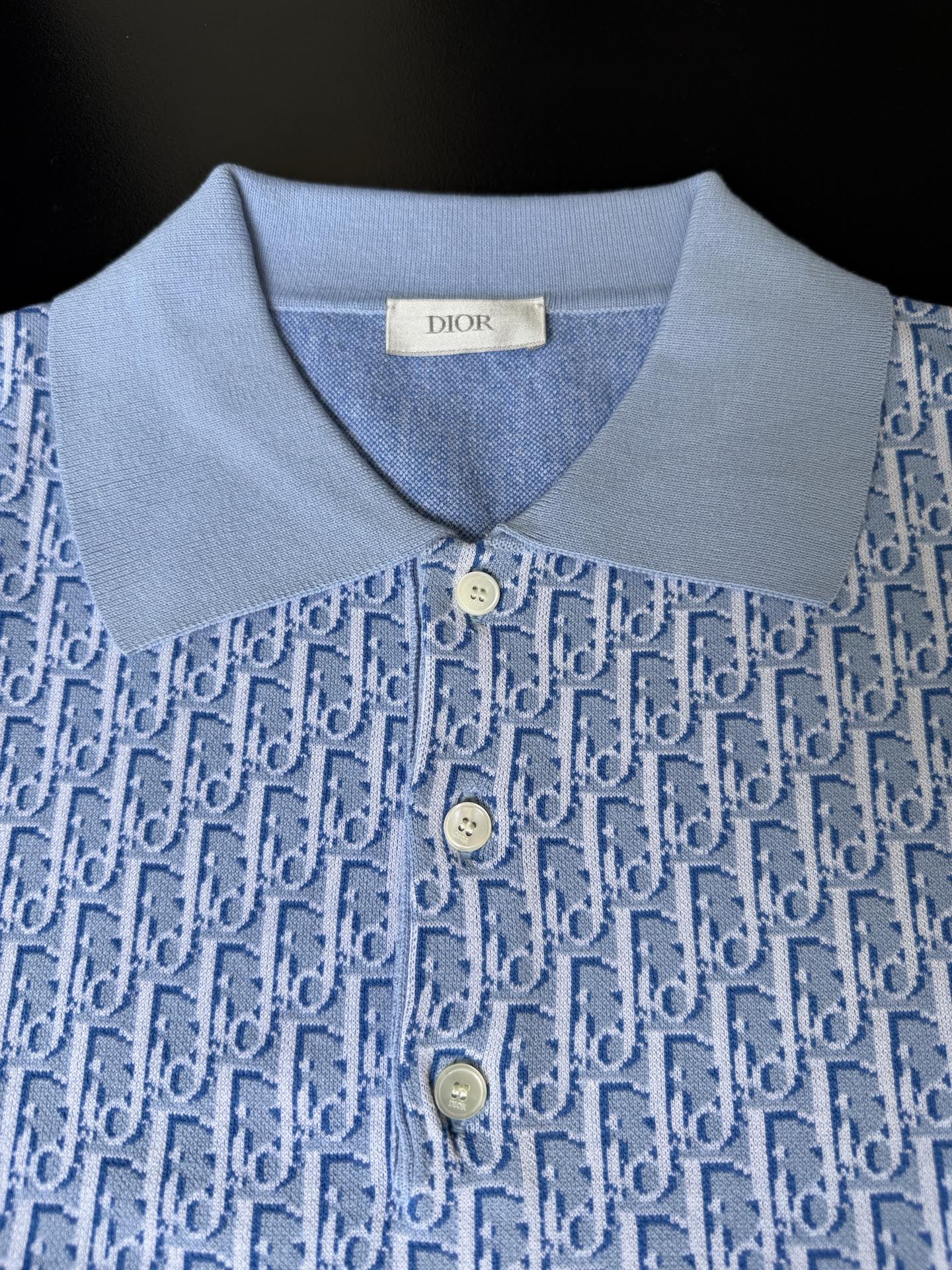 Dior Dior/迪奥 24ss 新款满印CD提花毛织Polo衫短袖t