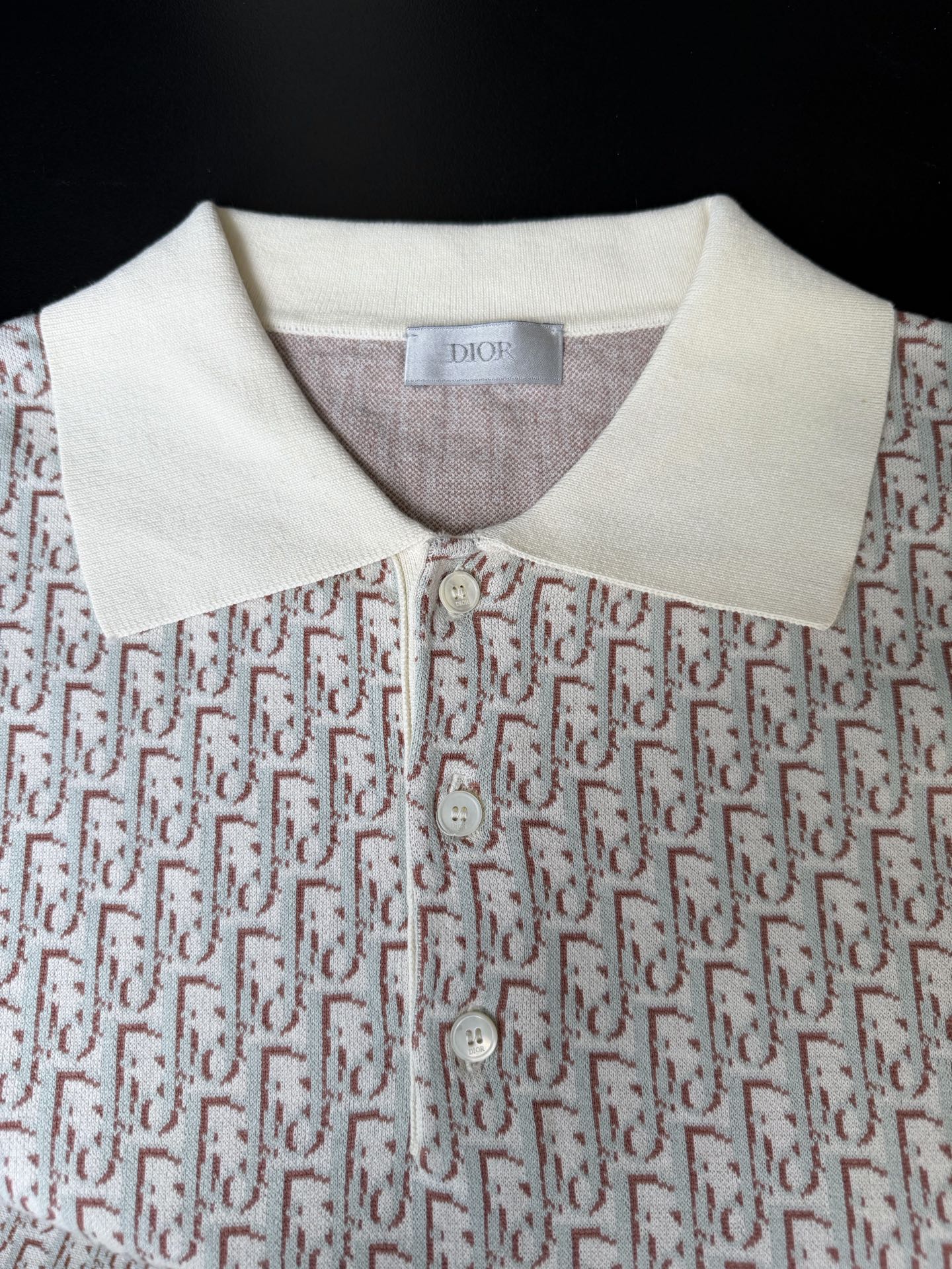 Dior Dior/迪奥 24ss 新款满印CD提花毛织Polo衫短袖t