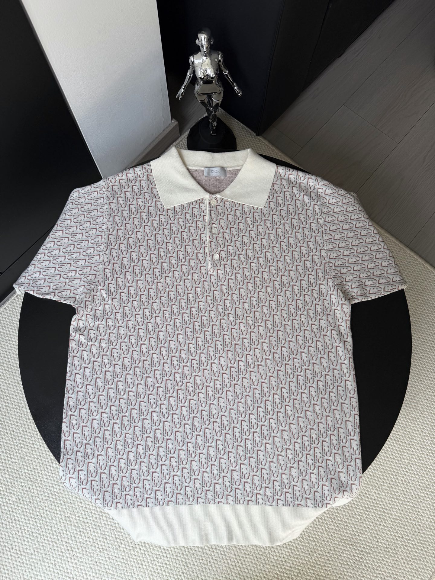 Dior Dior/迪奥 24ss 新款满印CD提花毛织Polo衫短袖t