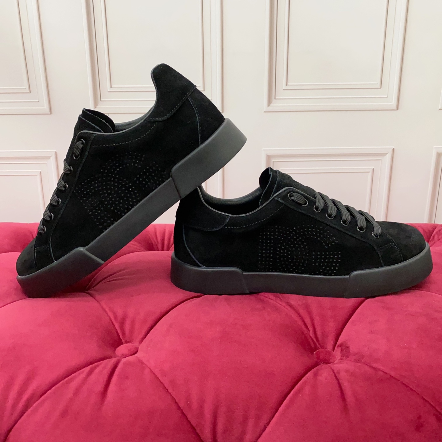 Dolce & Gabbana 2025 Black Suede Sneakers with Perforated DG Logo 8 i1749630958847 9116 0 5