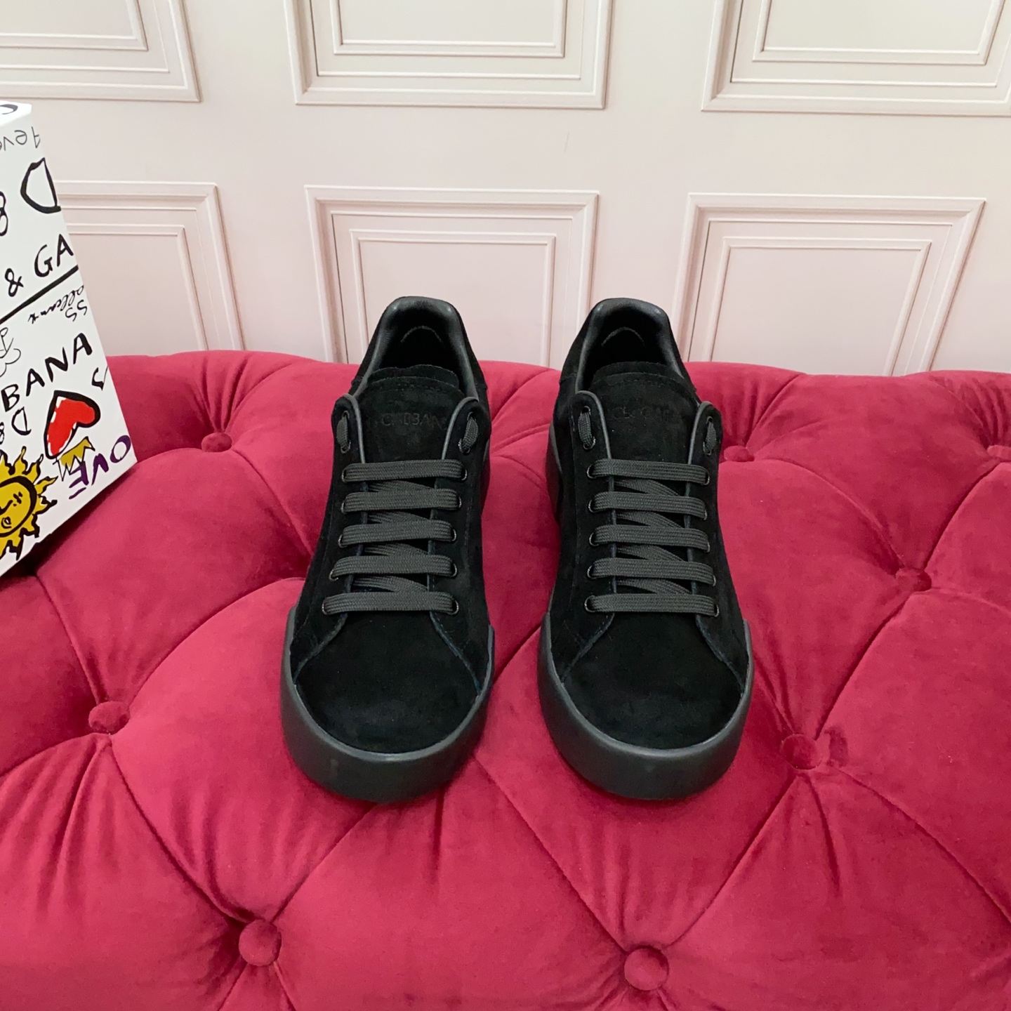 Dolce & Gabbana 2025 Black Suede Sneakers with Perforated DG Logo 4 i1749630958853 6457 0 2