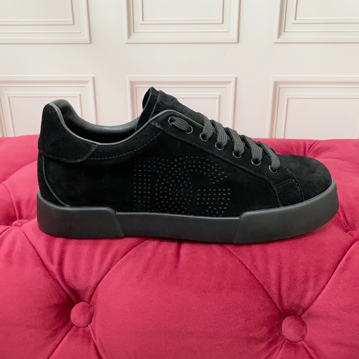 Dolce & Gabbana 2025 Black Suede Sneakers with Perforated DG Logo 2 i1749630958899 6024 0 0