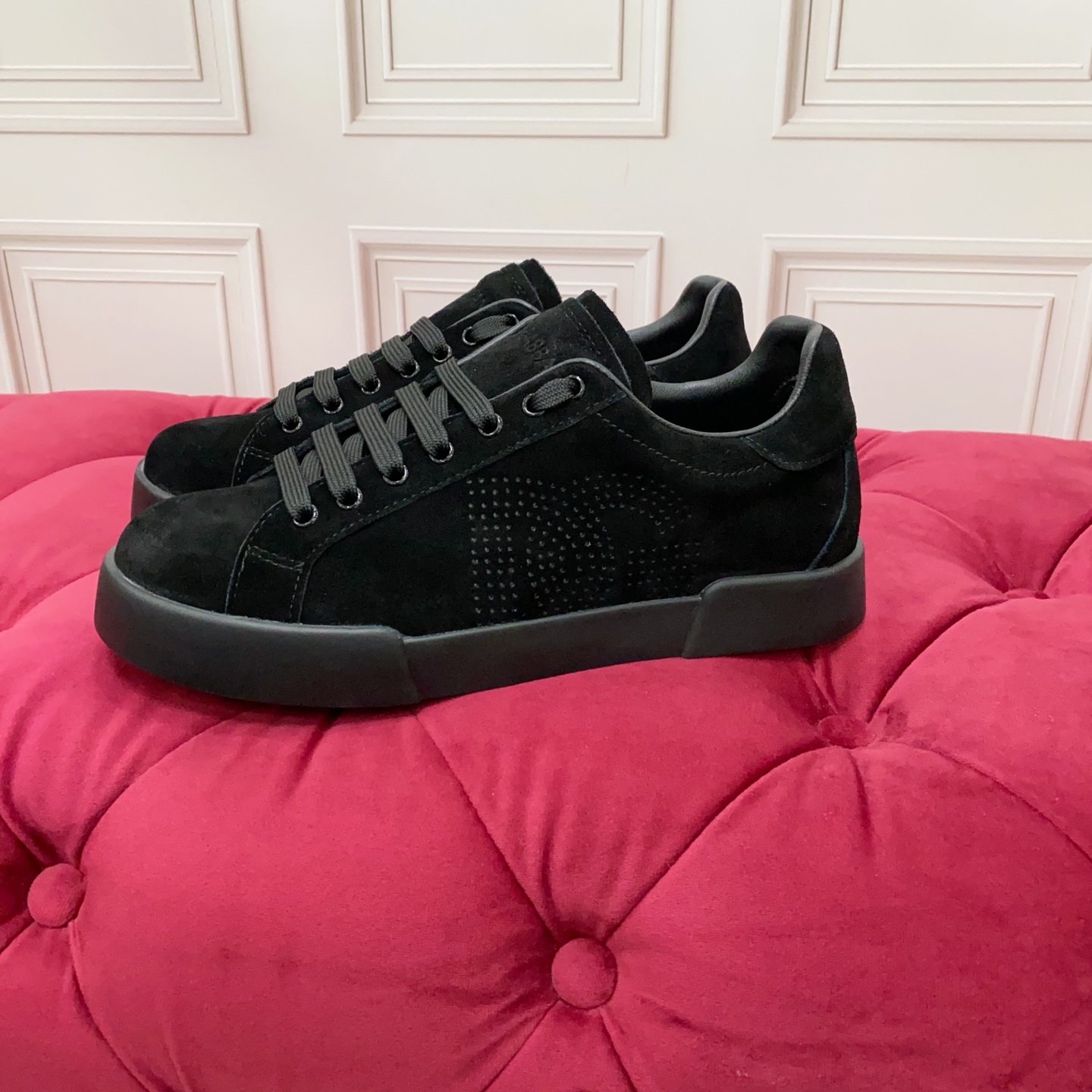 Dolce & Gabbana 2025 Black Suede Sneakers with Perforated DG Logo 5 i1749630959880 7921 0 3