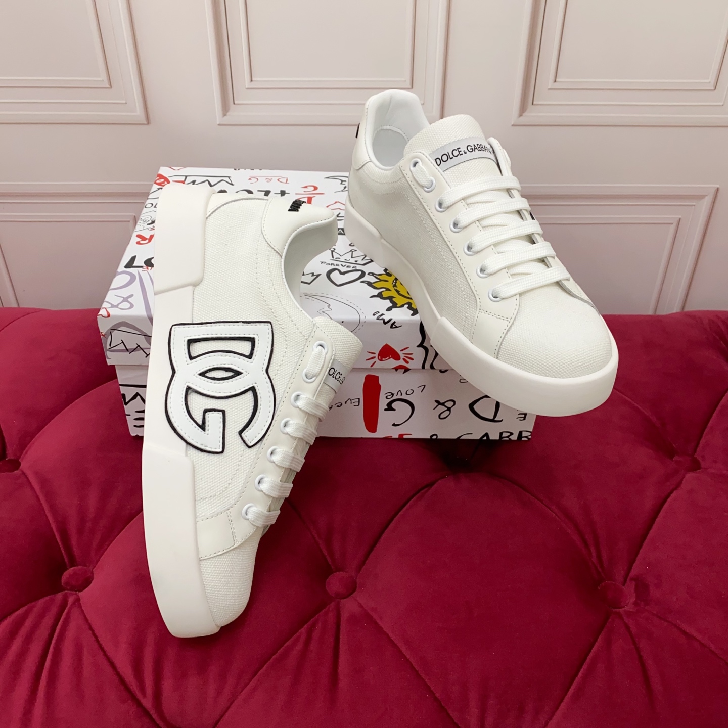 Dolce & Gabbana 2025 White Silk and Canvas Sneakers with DG Logo 9 i1749631623705 1163 0 7