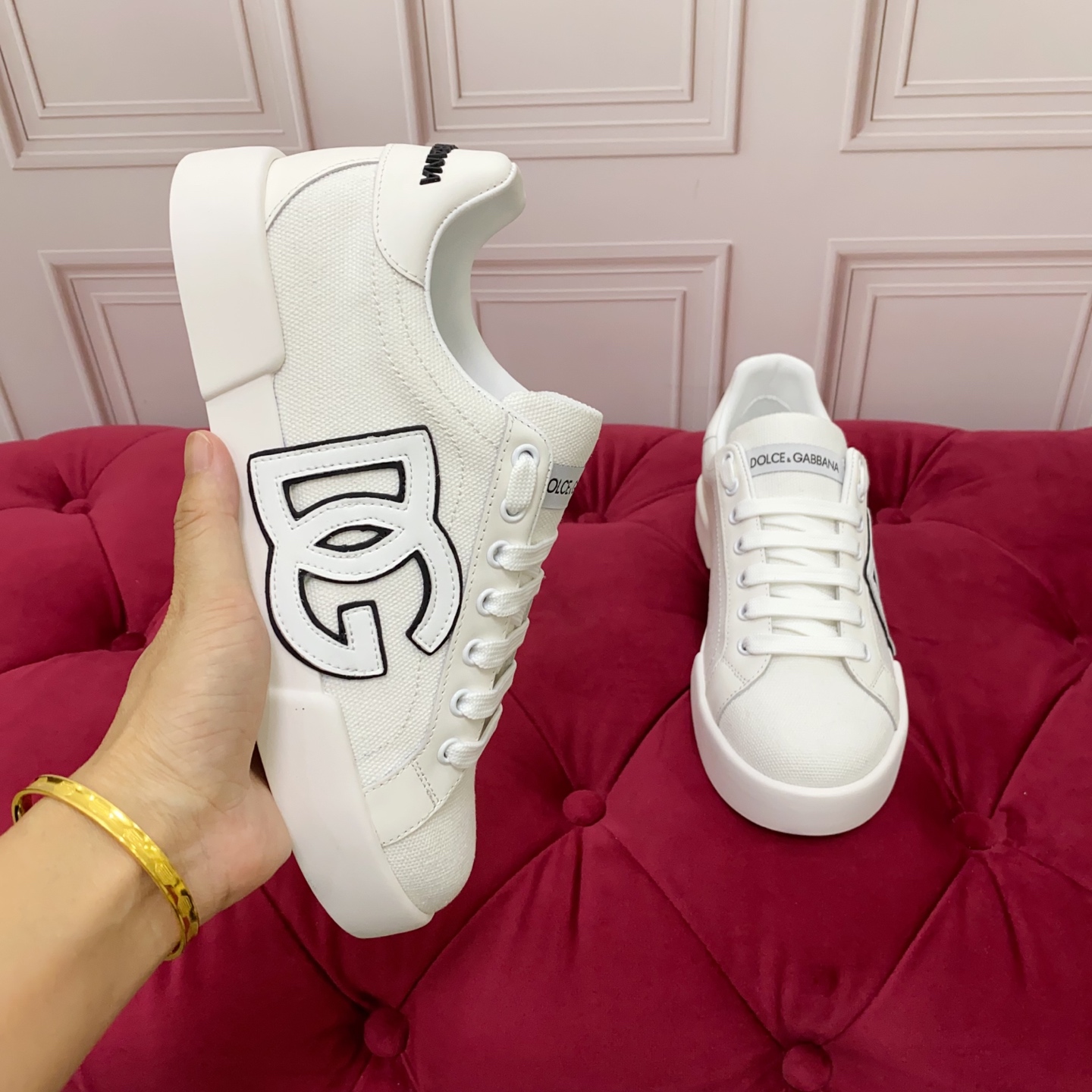 Dolce & Gabbana 2025 White Silk and Canvas Sneakers with DG Logo 6 i1749631623708 2677 0 4