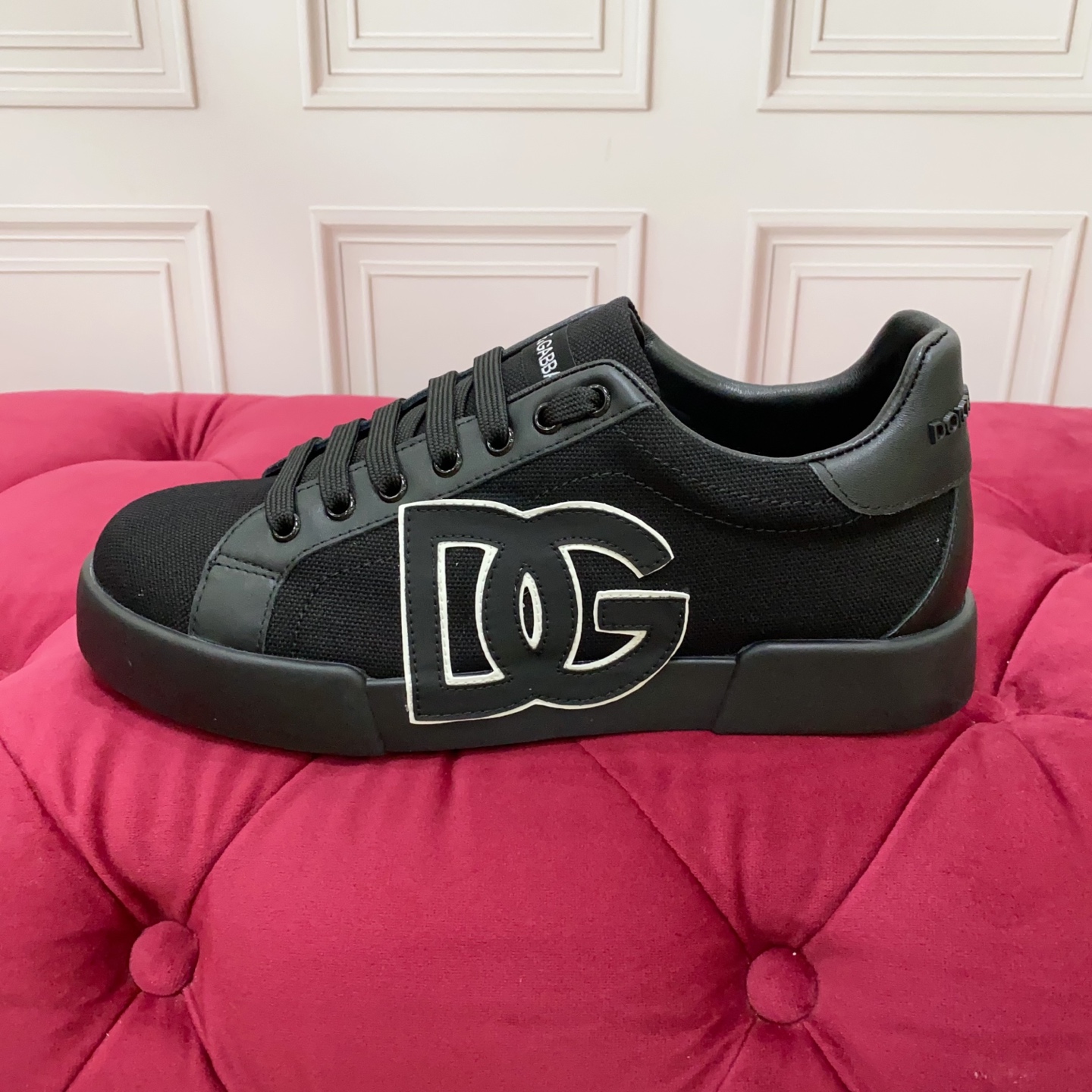 Dolce&Gabbana 2025 Women's Black Silk and Leather Sneakers with Logo Embroidery 8 i1749961244571 3747 0 6