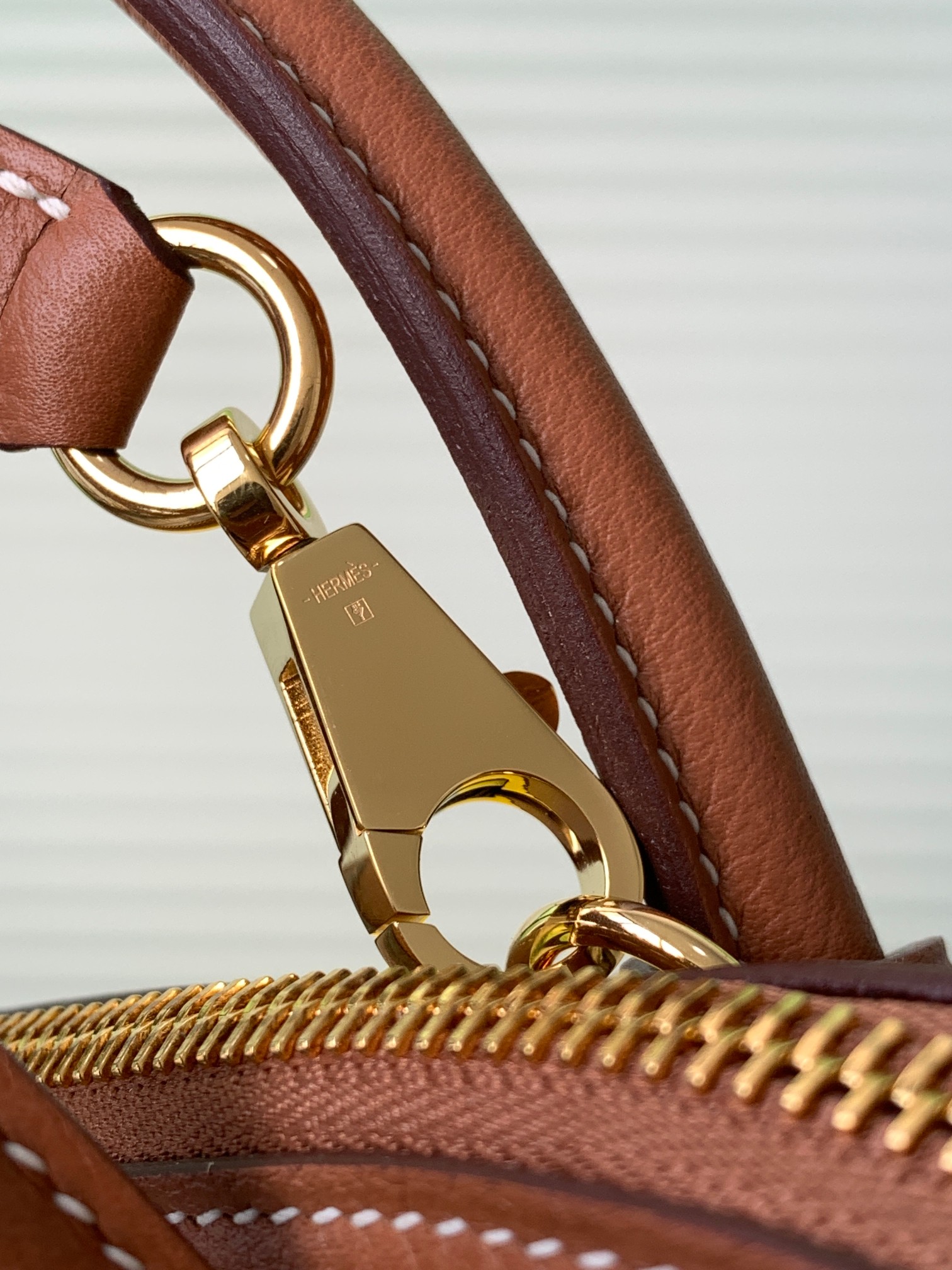 Bolide 25cm Bowling Bag - Gold Brown, Full Handmade, EV Leather 7 a1721893310179 0485