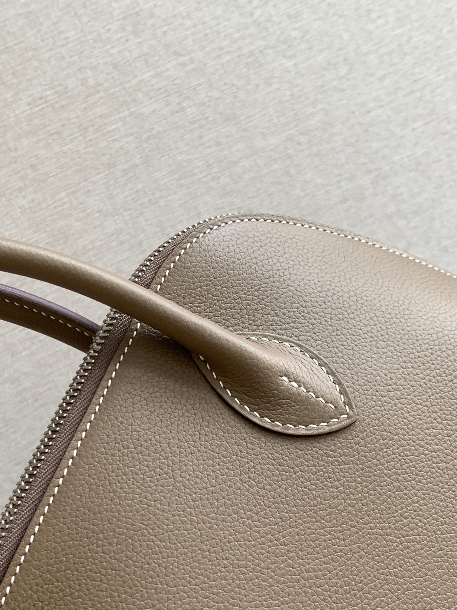 Bolide 25cm Handcrafted EV Leather Bowling Bag, Elephant Gray with Silver Hardware 8 a1721896256655 5284