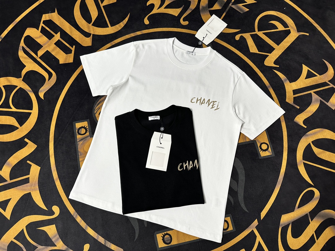CHANEL LOGO refinado, inspirado en los años 80, tela original, mismo estilo oficial, camiseta de manga corta,…