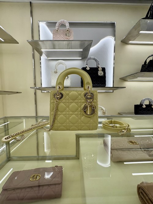 Dior Lady Dior Mini Bag Lambskin Yellow with Gold Hardware 1 Dior Lady Dior Mini Bag Lambskin Yellow with Gold Hardware