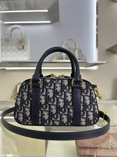 Dior D-Vibe East-West Micro Bag Blue Oblique Jacquard with Leather Details 1 Dior D-Vibe East-West Micro Bag Blue Oblique Jacquard with Leather Details