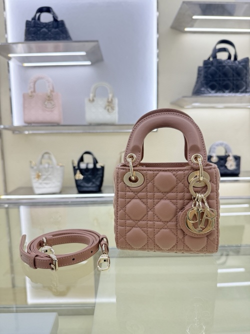 Dior Micro Lady Bag Rose Pink Lambskin Leather with Gold Hardware 1 Dior Micro Lady Bag Rose Pink Lambskin Leather with Gold Hardware