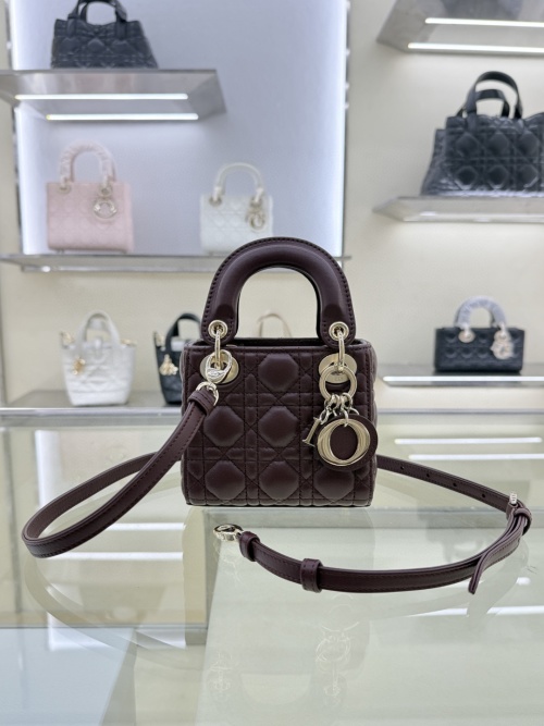 DIOR Micro Lady Bag - Lambskin Leather, Wine Red, 12x10x5cm - Iconic Style 1 DIOR Micro Lady Bag - Lambskin Leather, Wine Red, 12x10x5cm - Iconic Style