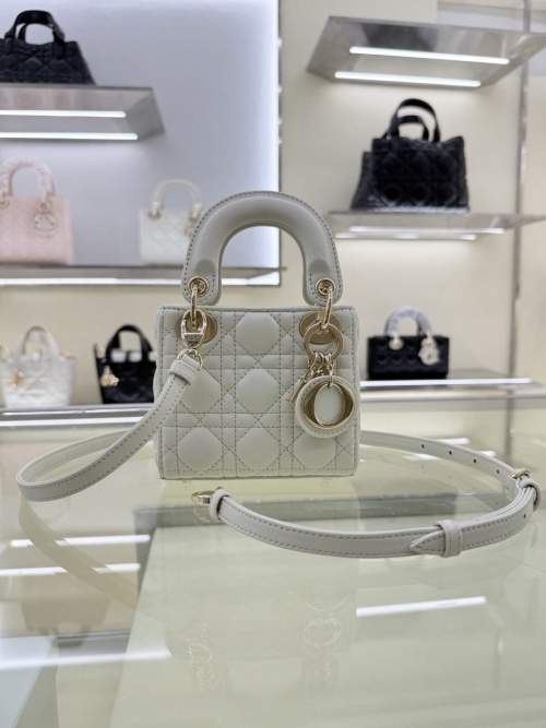 Dior Micro Lady Bag White Lambskin Leather, 12x10x5cm, Model: 0586 1 Dior Micro Lady Bag White Lambskin Leather, 12x10x5cm, Model: 0586