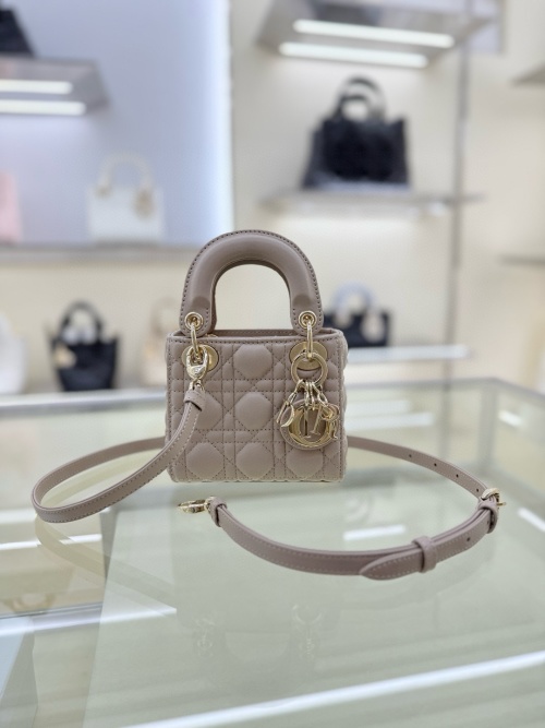 Dior Micro Lady Bag Caramel Lambskin, Three-Compartment Mini Bag 12x10x5cm 1 Dior Micro Lady Bag Caramel Lambskin, Three-Compartment Mini Bag 12x10x5cm