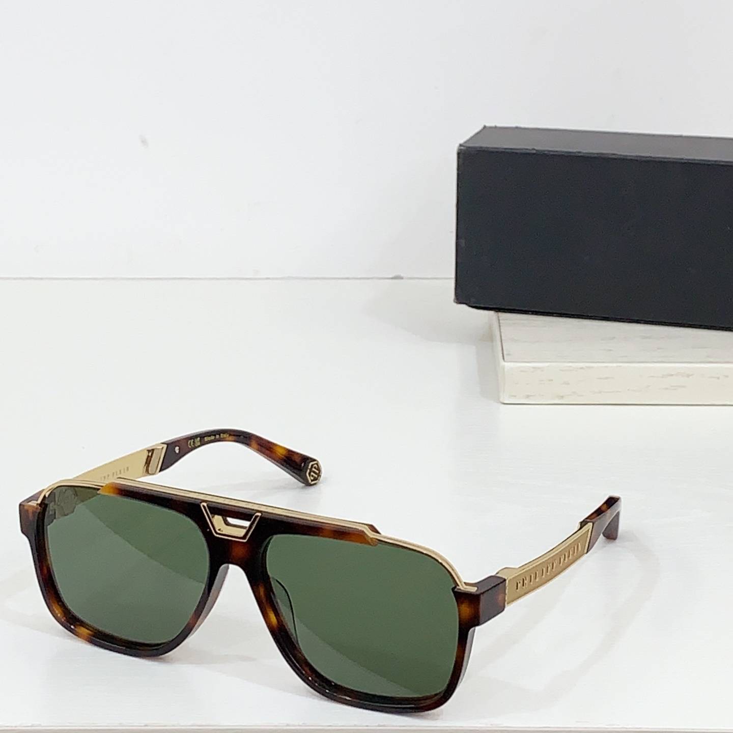 Philipp Plein Sunglasses: Metal Details, Brand Labels, Model SP118M, Size 61 16-145 - 图片 5