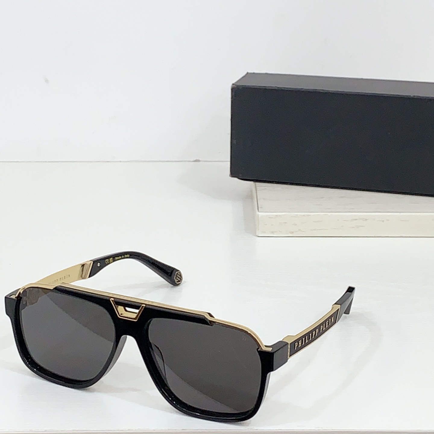 Philipp Plein Sunglasses: Metal Details, Brand Labels, Model SP118M, Size 61 16-145 - 图片 4