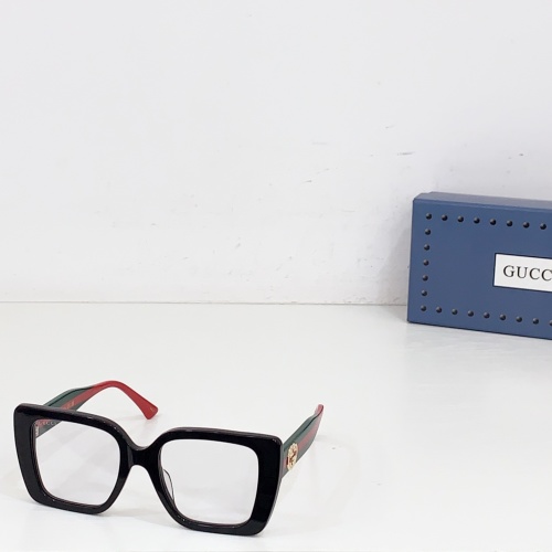 Gucci 1861S Black Square Eyeglasses with Signature Web Detail