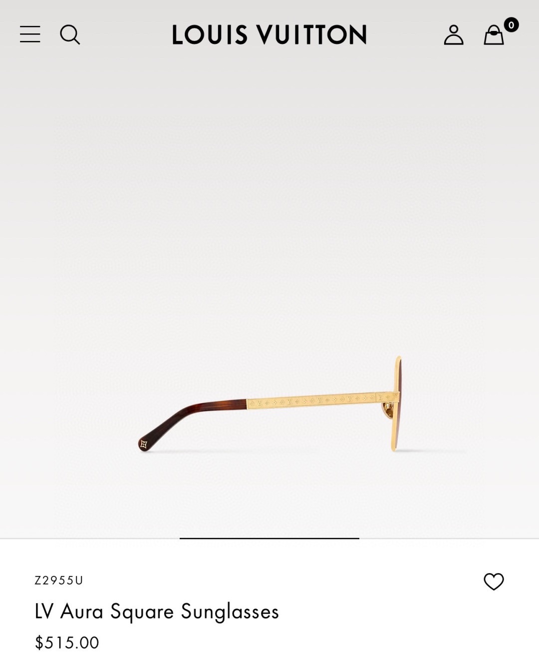  LOUIS VUITTO*
MODEL Z2955U
SIZE56口19-145
