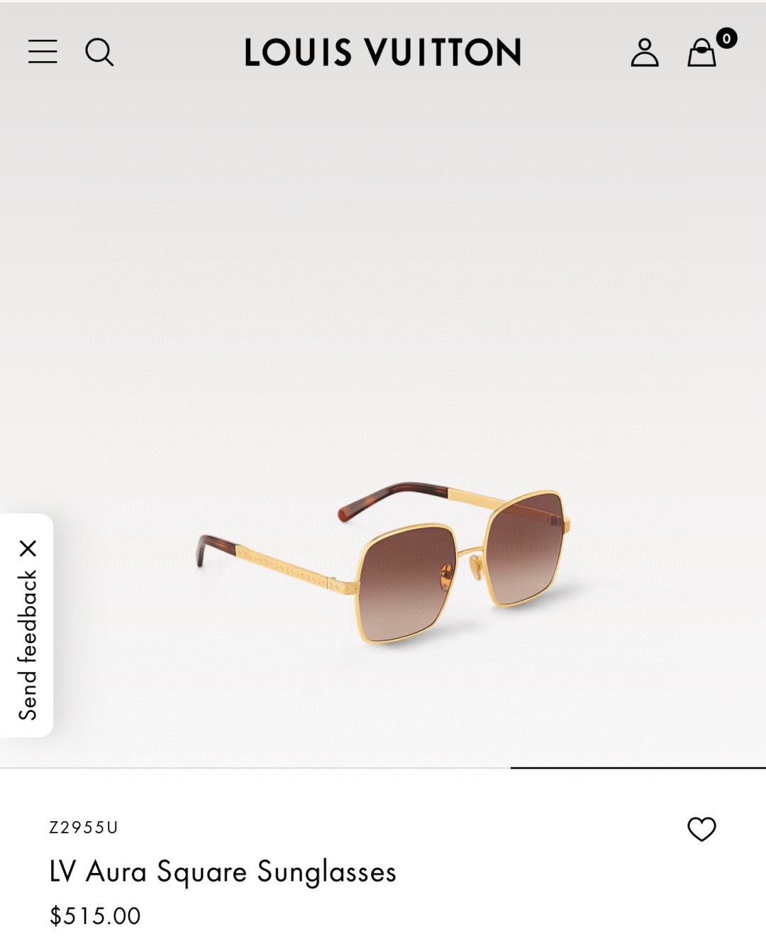  LOUIS VUITTO*
MODEL Z2955U
SIZE56口19-145

