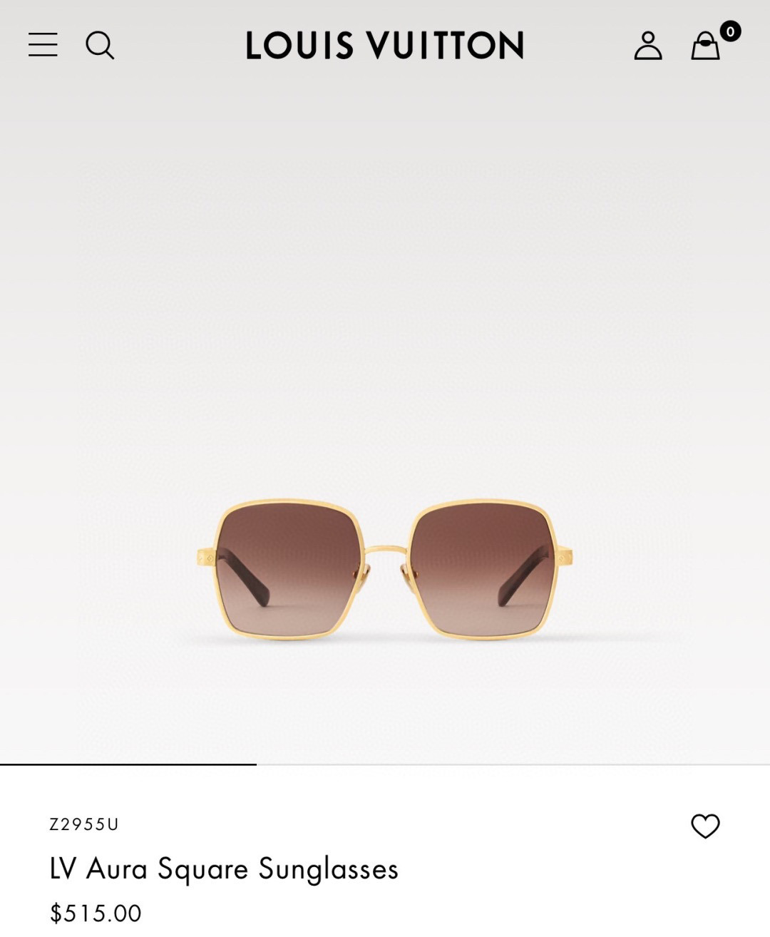  LOUIS VUITTO*
MODEL Z2955U
SIZE56口19-145
