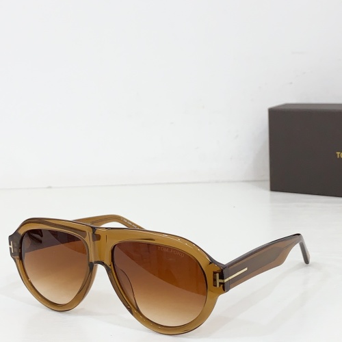 Tom Ford FT1225 Aviator Sunglasses - Brown Frame, Gradient Lenses, Stylish Design 1 Tom Ford FT1225 Aviator Sunglasses - Brown Frame, Gradient Lenses, Stylish Design