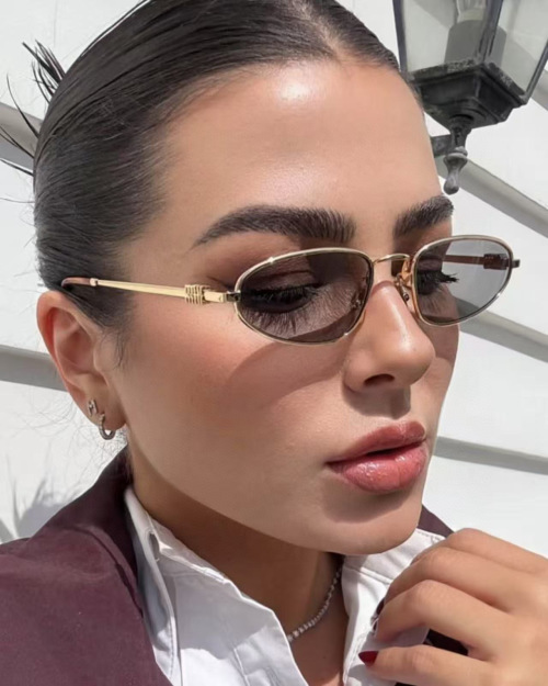 Miu Miu SMU A52 Gold-Tone Oval Sunglasses | 52mm 1 Miu Miu SMU A52 Gold-Tone Oval Sunglasses | 52mm