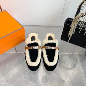 Hermes Kelly Shoes Half Slippers Cashmere Cowhide Fall/Winter Collection