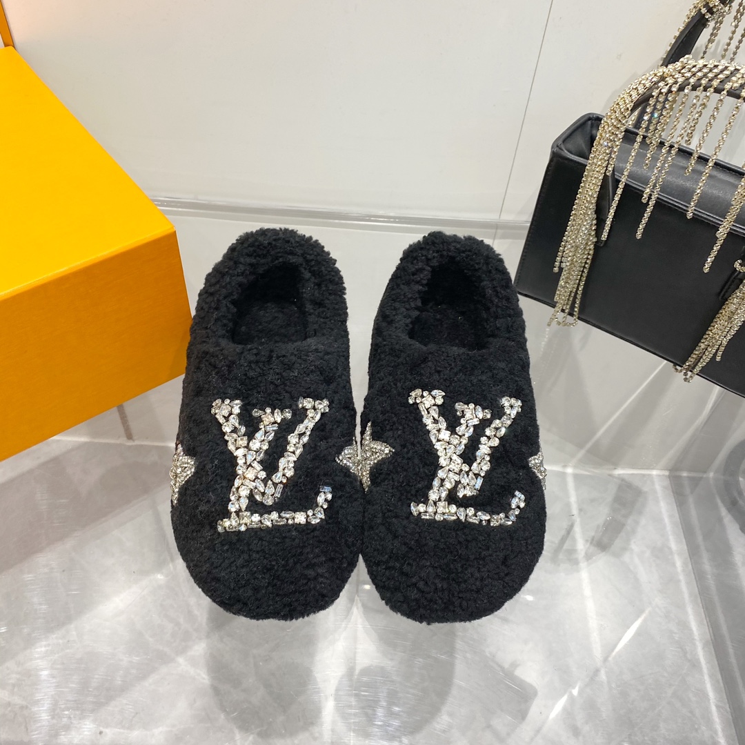 Louis Vuitton Schoenen Pantoffels Lamswool Wol Herfst/winter collectie