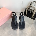 MiuMiu Shoes Sandals Cowhide Genuine Leather Summer Collection