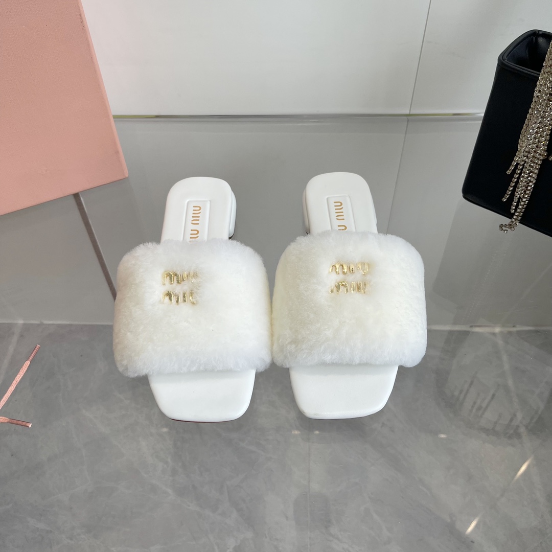 MiuMiu Copy
 Shoes Slippers Genuine Leather Sheepskin Wool Fall/Winter Collection