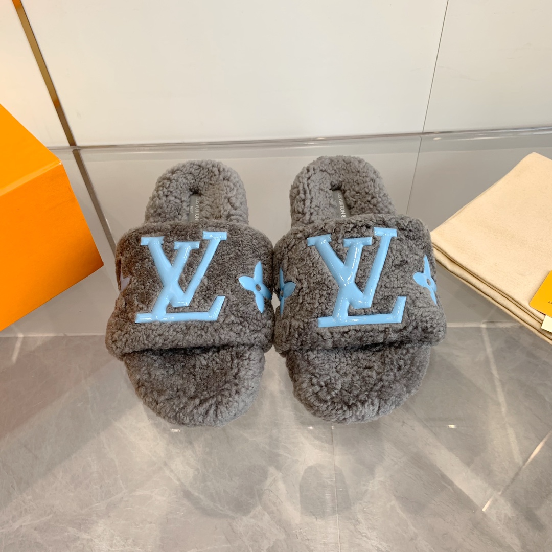 Louis Vuitton Shoes Slippers Rubber Wool