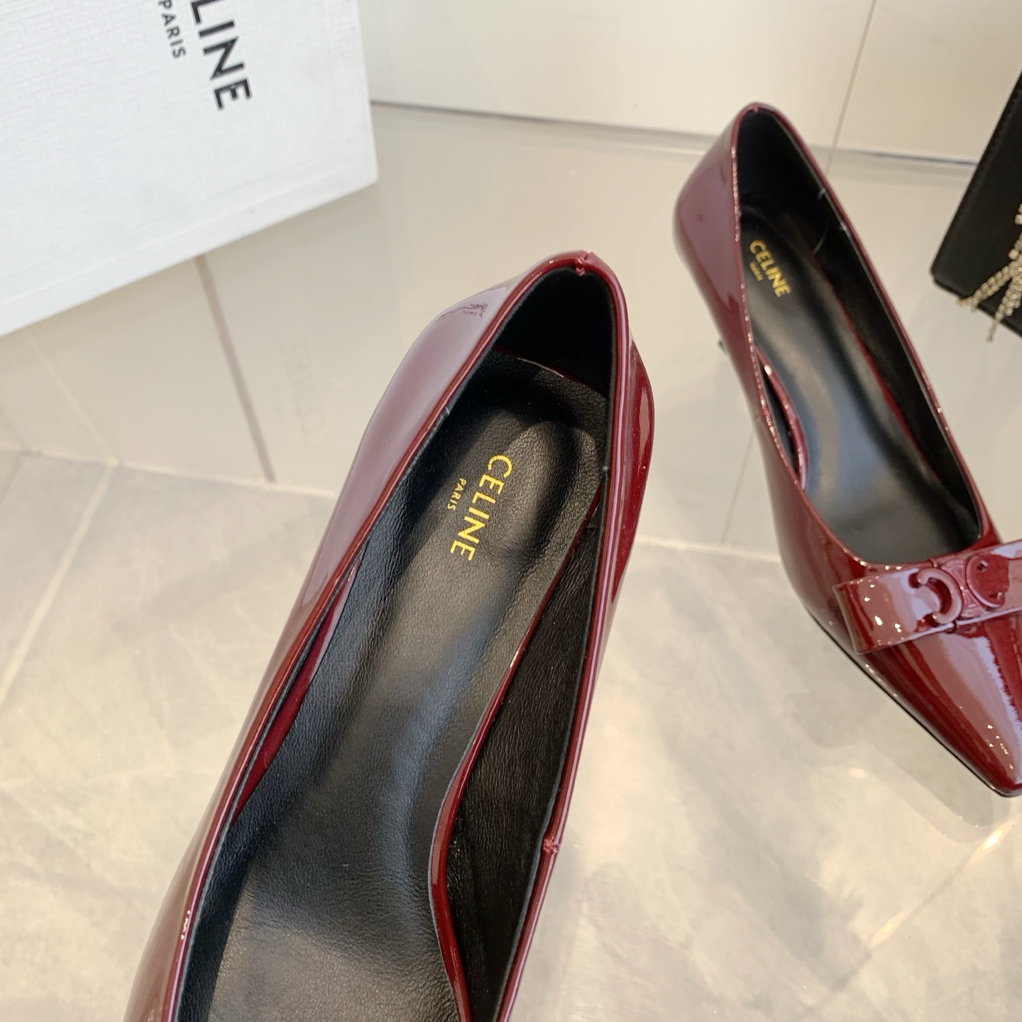 Celine Triomphe T-Strap Kitten Heels in Patent Calfskin - Elegant & Chic 6 i1739946737032 7374 0 4