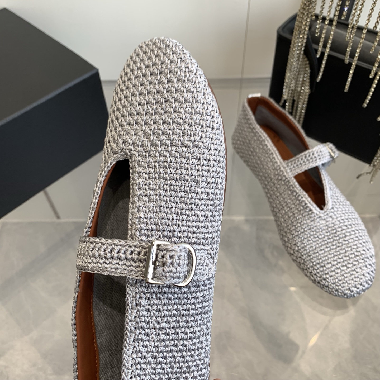 ALAIA Ballet Flats 25AW Wool Knit Mary Jane Shoes - Elegant & Comfortable 7 i1740554877872 967 0 5