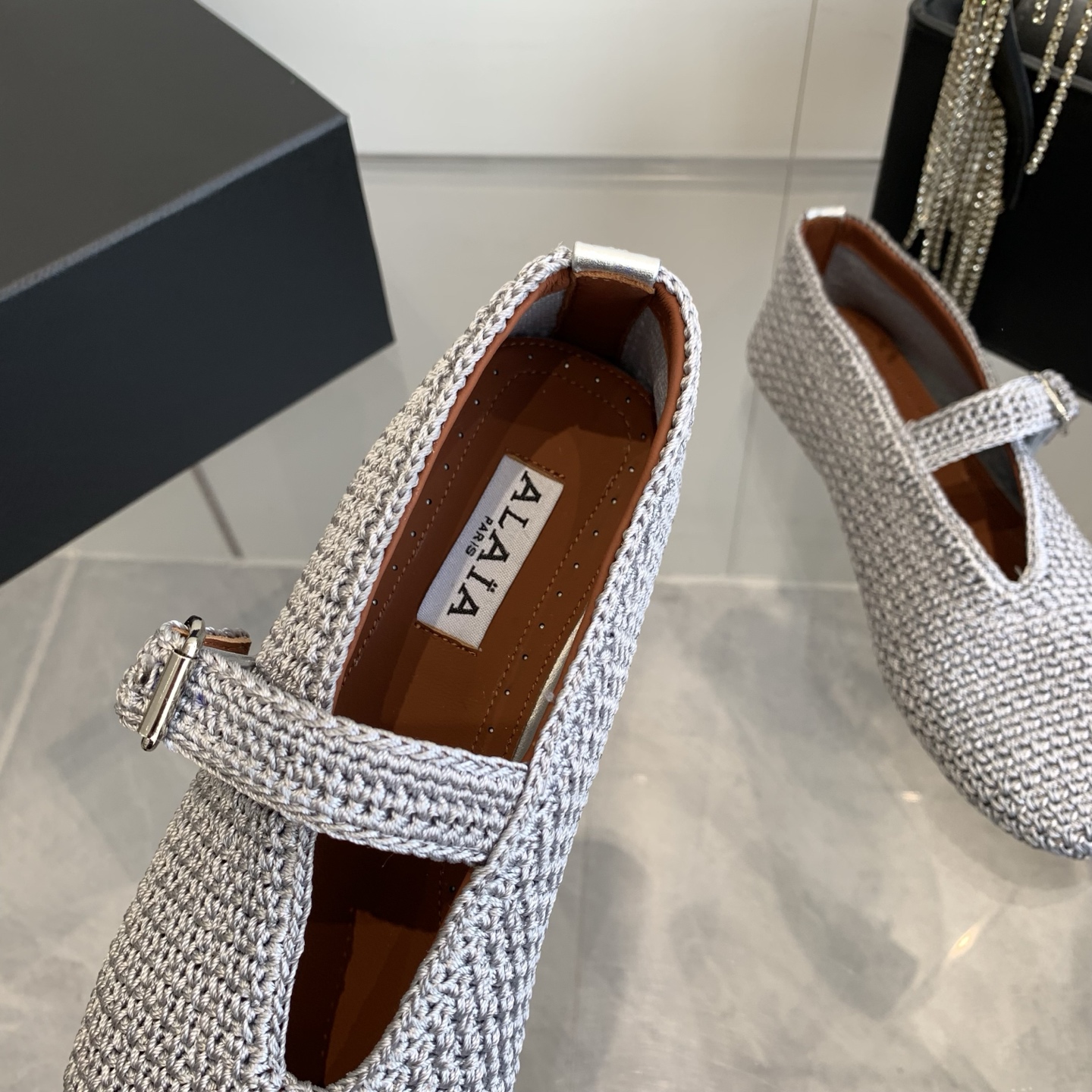 ALAIA Ballet Flats 25AW Wool Knit Mary Jane Shoes - Elegant & Comfortable 6 i1740554879781 8092 0 4