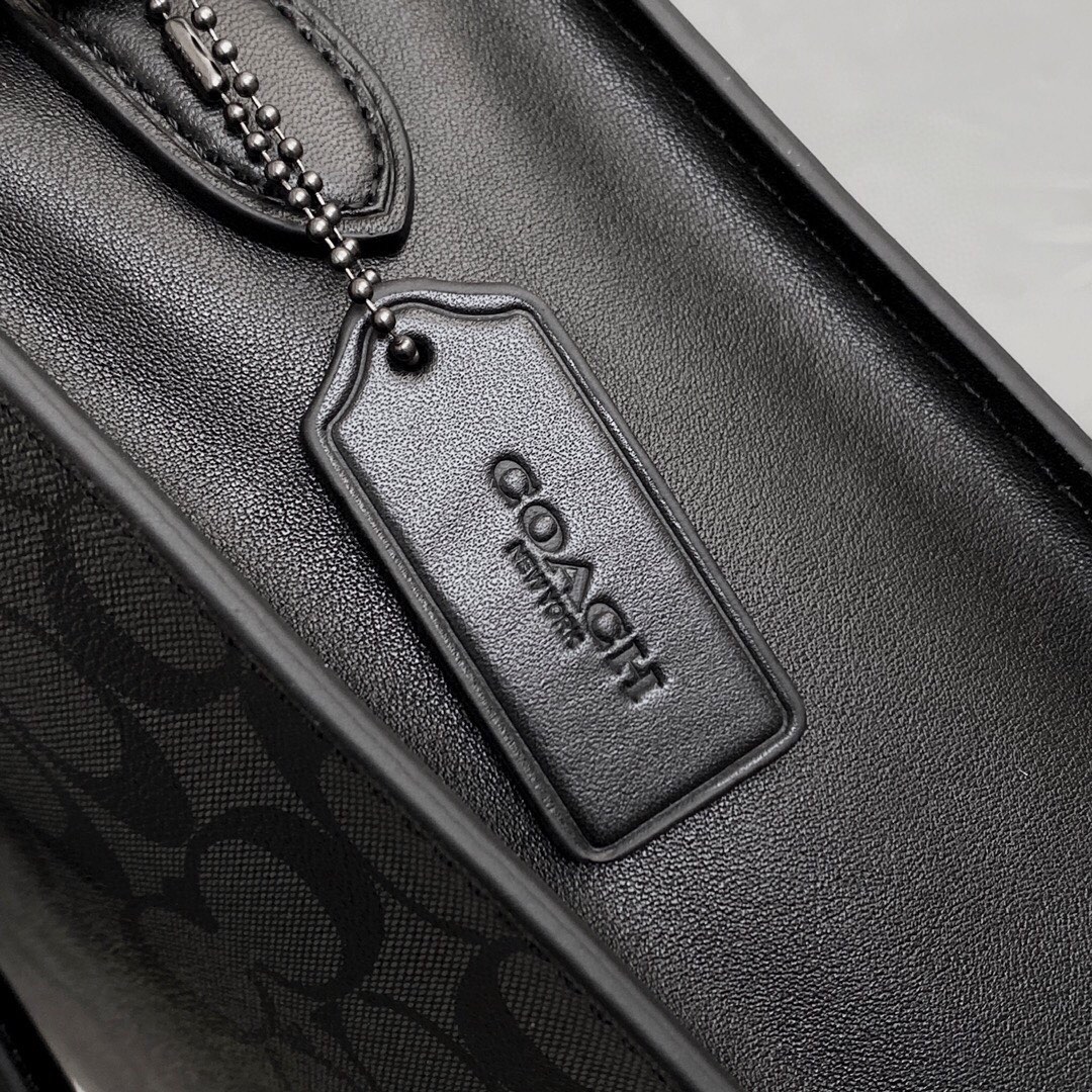 Coach 新款男包VARSITY条纹GRAHAM托特包c3232单肩斜挎手提公文包6707卡其，尺寸35.37.8