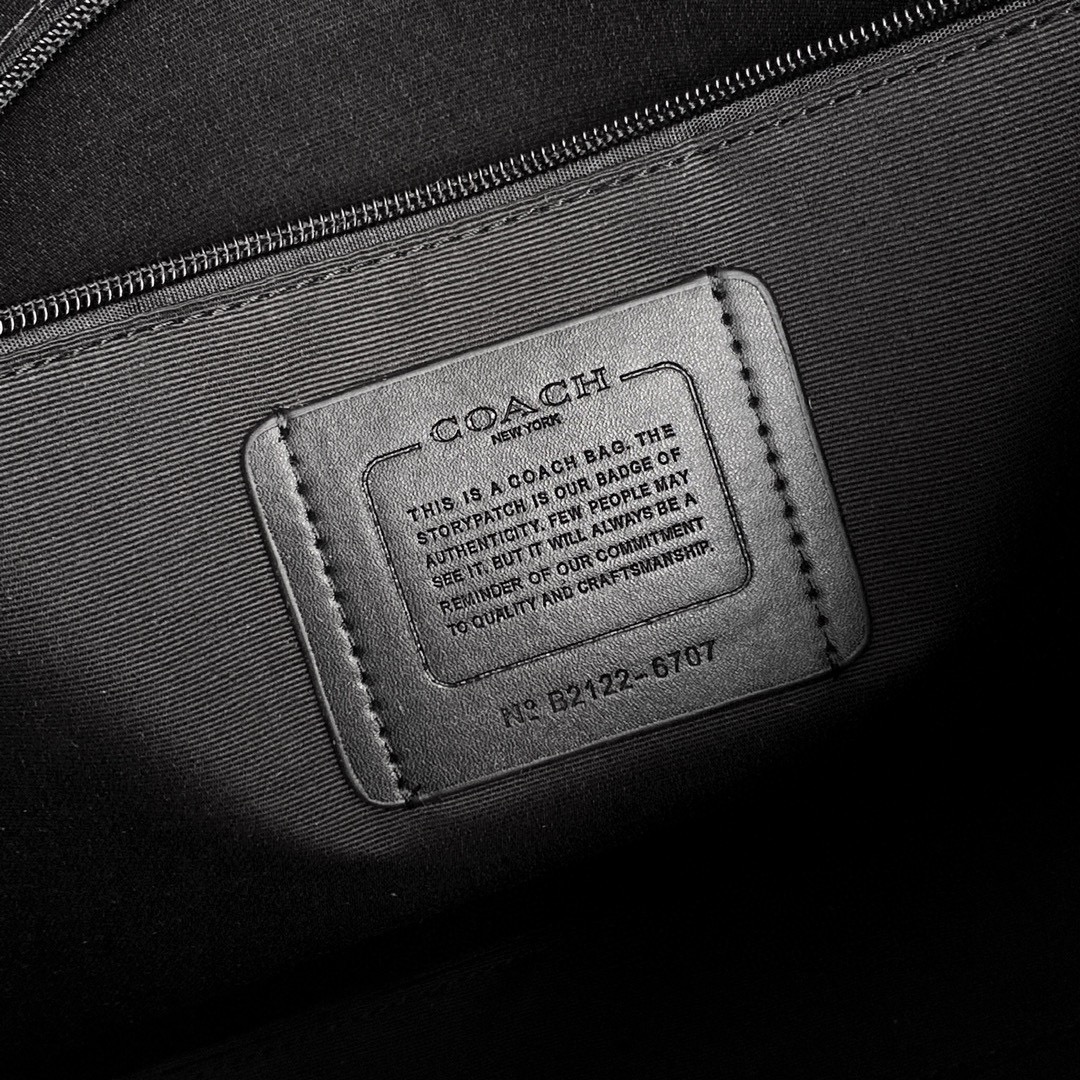 Coach 新款男包VARSITY条纹GRAHAM托特包c3232单肩斜挎手提公文包6707卡其，尺寸35.37.8
