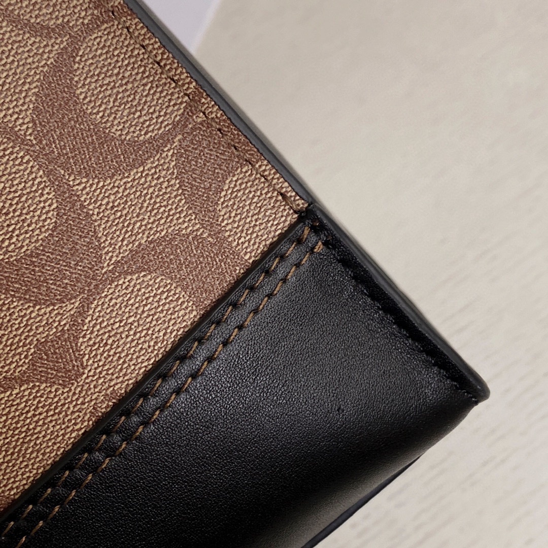 Coach 新款男包VARSITY条纹GRAHAM托特包c3232单肩斜挎手提公文包6707卡其，尺寸35.37.8