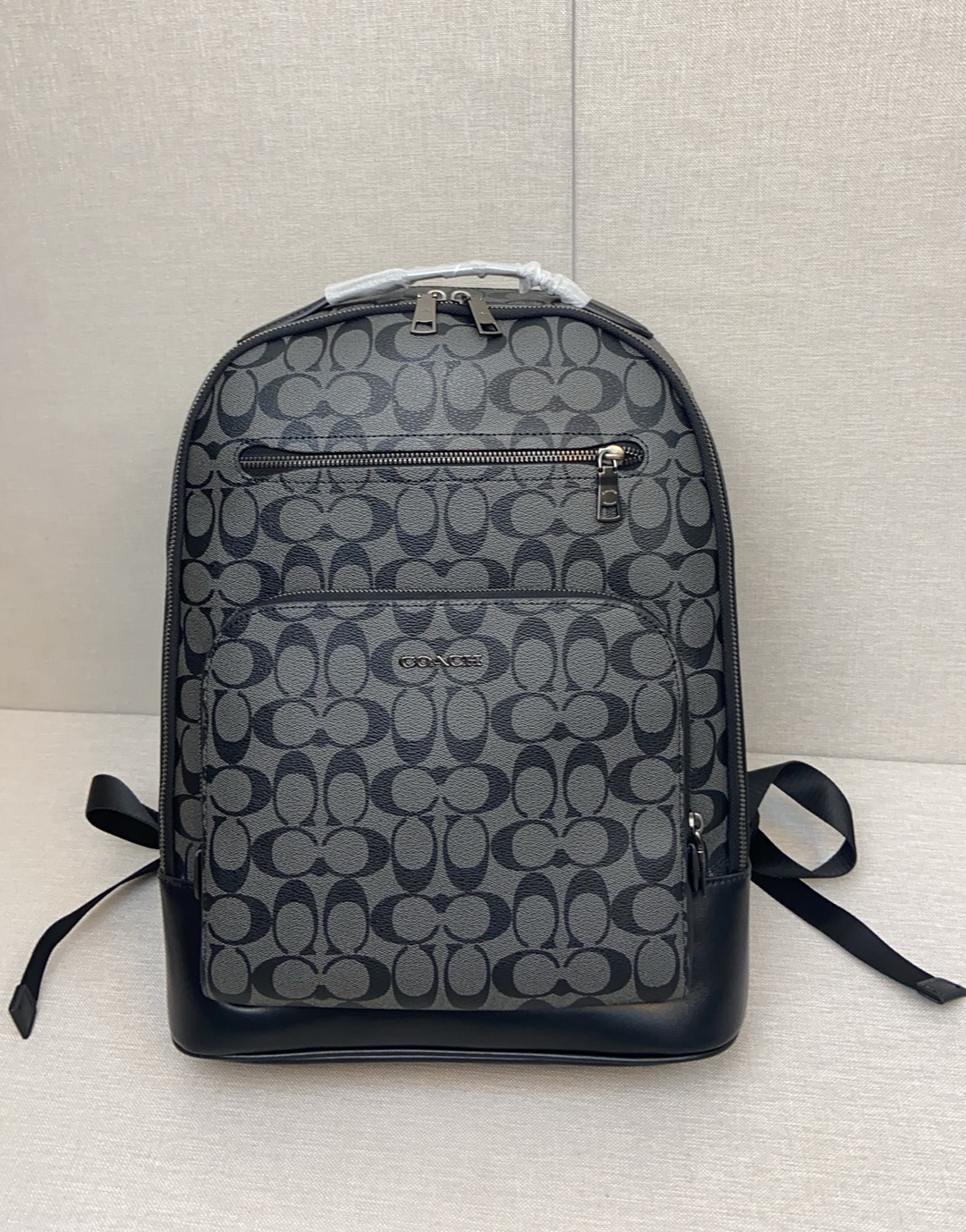 Coach CL962两色 ，双肩背包印花休闲真皮配织物2个信用卡槽2个插笔袋附拉绳扣条带内置拉链袋和多功能袋内置数码产品袋