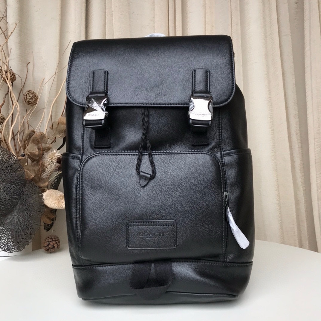 Coach coach C2710 新款男士双肩登山包 男士背包 两侧有口袋 背后贴心网状设计 100％头层牛皮