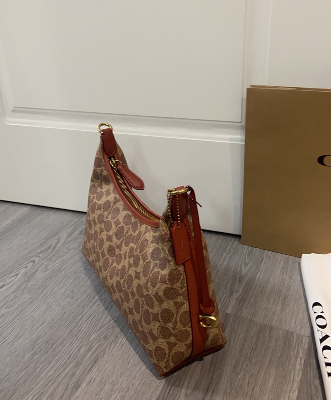 Coach Coach 2025NEW CAM23新品 抢先看 Juliet 焦糖色老花腋下斜