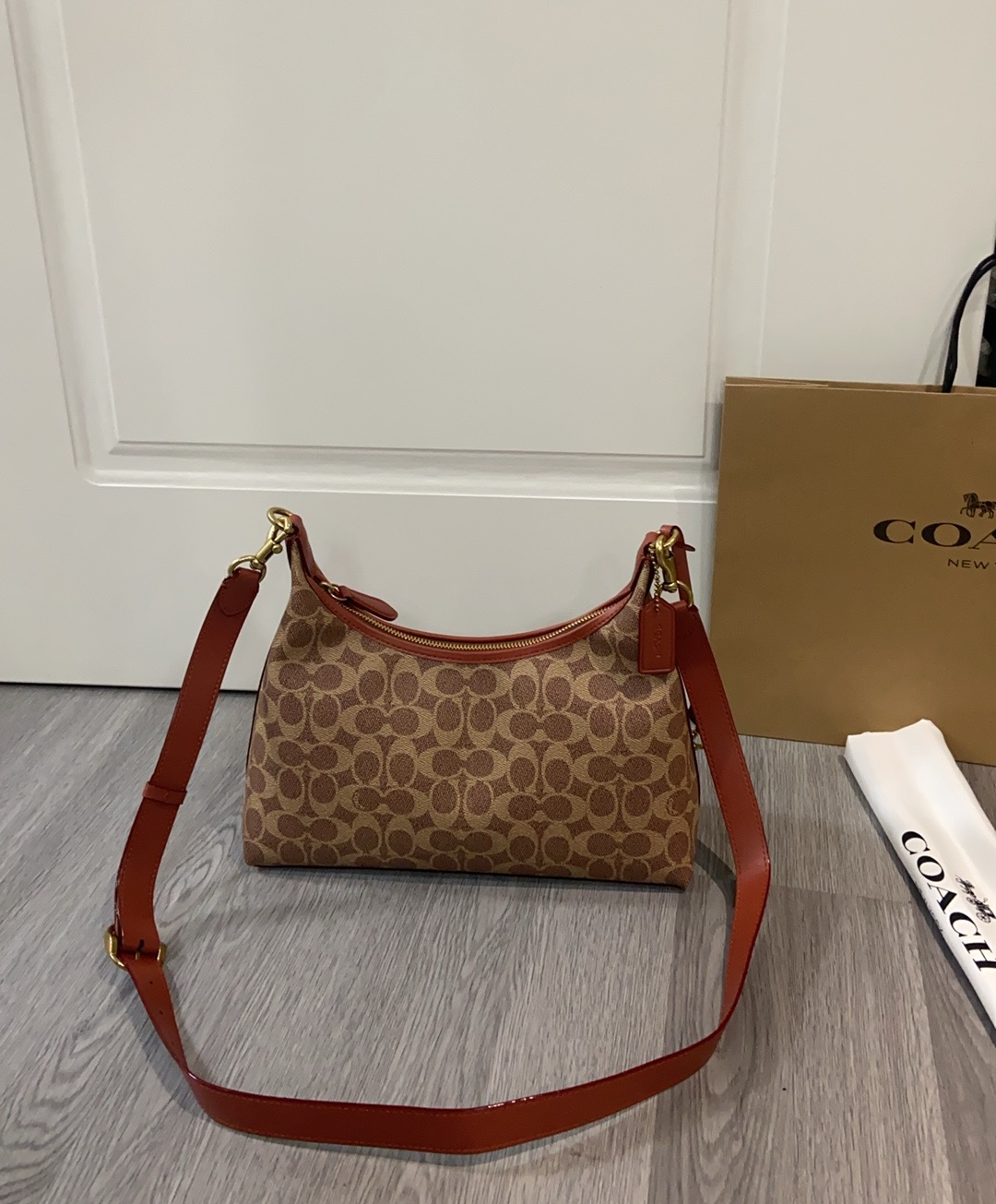 Coach Coach 2025NEW CAM23新品 抢先看 Juliet 焦糖色老花腋下斜