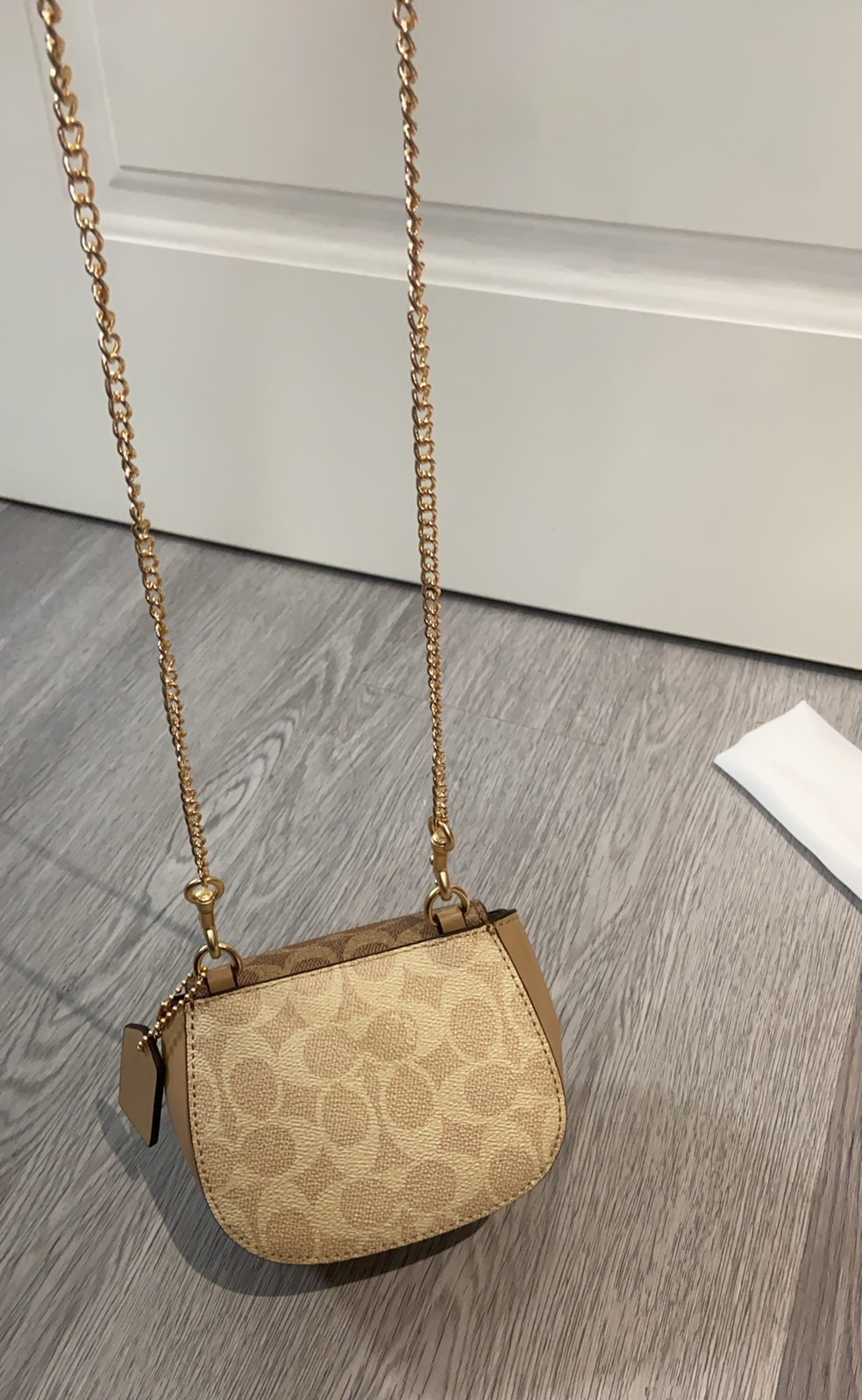 Coach coach tumlock新款CZ018 CZ474老花logo拼色卡包 可可爱爱的链条员8小废包