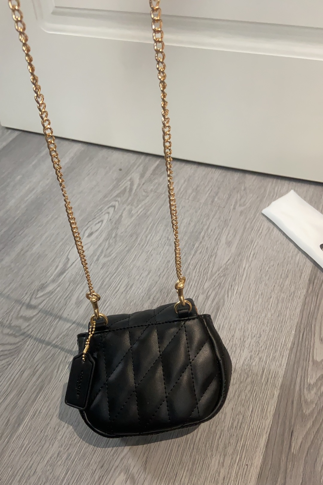 Coach ～ coach tumlock新款CZ018老花logo拼色卡包 可可爱爱的链条员8小废包