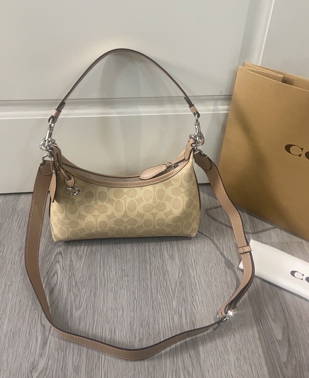 Coach Coach 2025NEW CAM26新品 抢先看 Juliet 焦糖色老花腋下斜