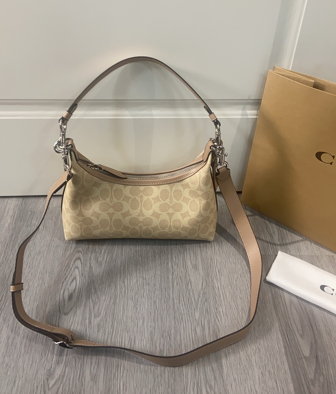 Coach Coach 2025NEW CAM26新品 抢先看 Juliet 焦糖色老花腋下斜