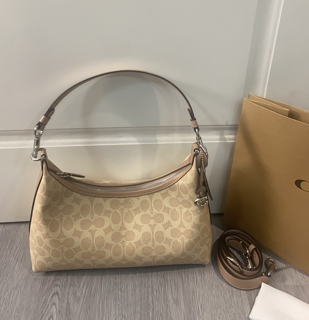 Coach Coach 2025NEW CAM23新品 抢先看 Juliet 焦糖色老花腋下斜