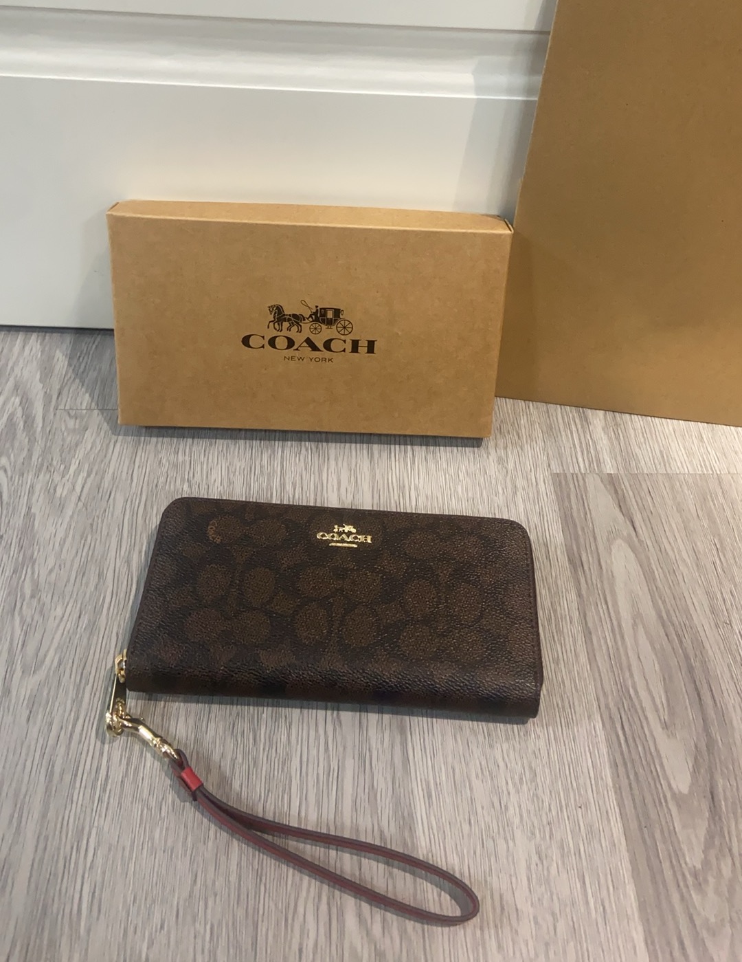 Coach COACH/蔻驰女钱包新款女士拉链钱夹青年长款带手绳，CW778 尺寸20.10.2